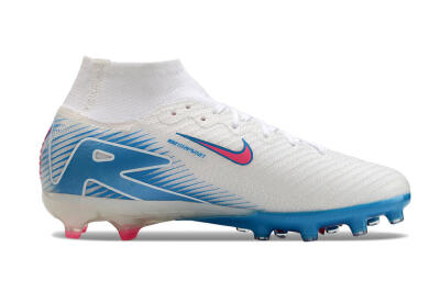Nike Air Zoom Mercurial Superfly 10 Elite AG High-Tops Football Boots - White/Pink/Blue