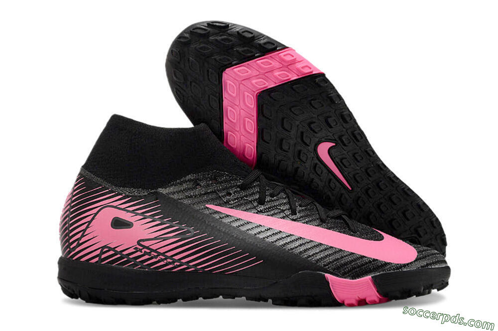 Nike Air Zoom Mercurial Superfly 10 Elite TF High-Tops Football Shoes - Black/Pink 1