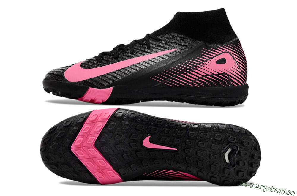 Nike Air Zoom Mercurial Superfly 10 Elite TF High-Tops Football Shoes - Black/Pink 0