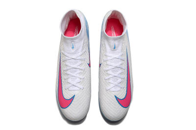 Nike Air Zoom Mercurial Superfly 10 Elite TF High-Tops Football Shoes - White/Pink/Blue