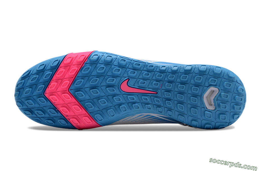 Nike Air Zoom Mercurial Superfly 10 Elite TF High-Tops Football Shoes - White/Pink/Blue 6