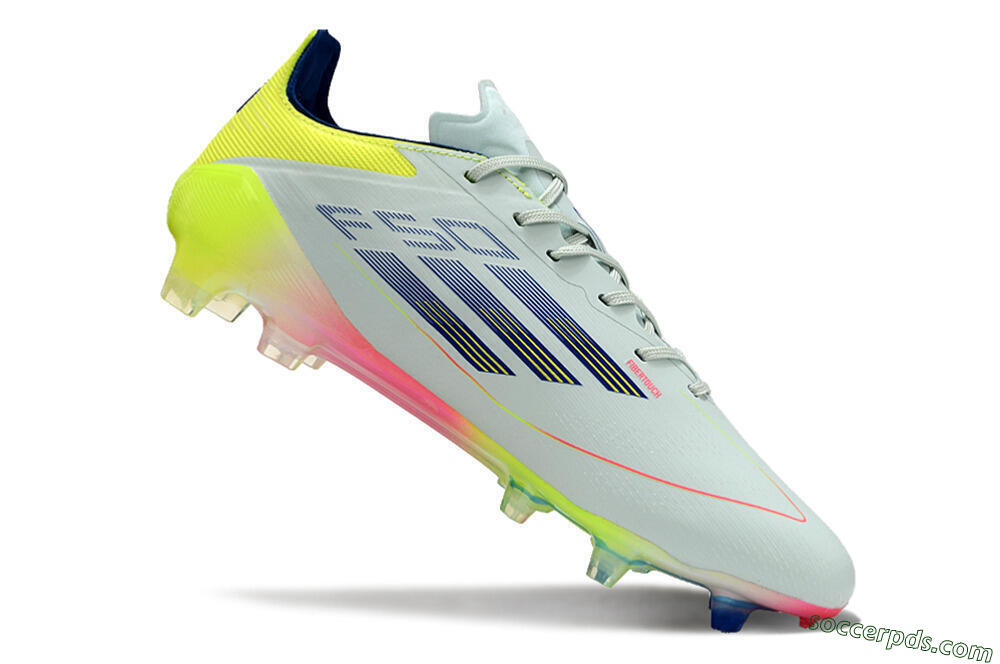 Adidas F50 Elite FG Low-Tops Football Boots - Blue/Pink/Yellow 4