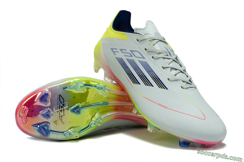 Adidas F50 Elite FG Low-Tops Football Boots - Blue/Pink/Yellow 3