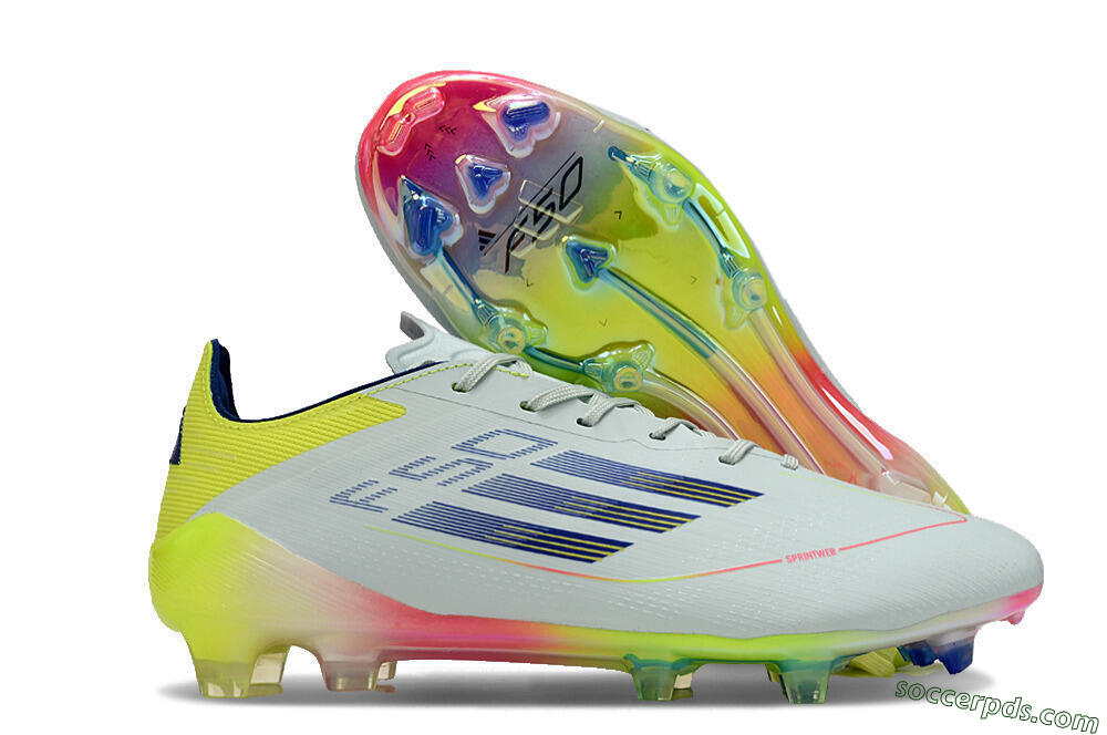 Adidas F50 Elite FG Low-Tops Football Boots - Blue/Pink/Yellow 1