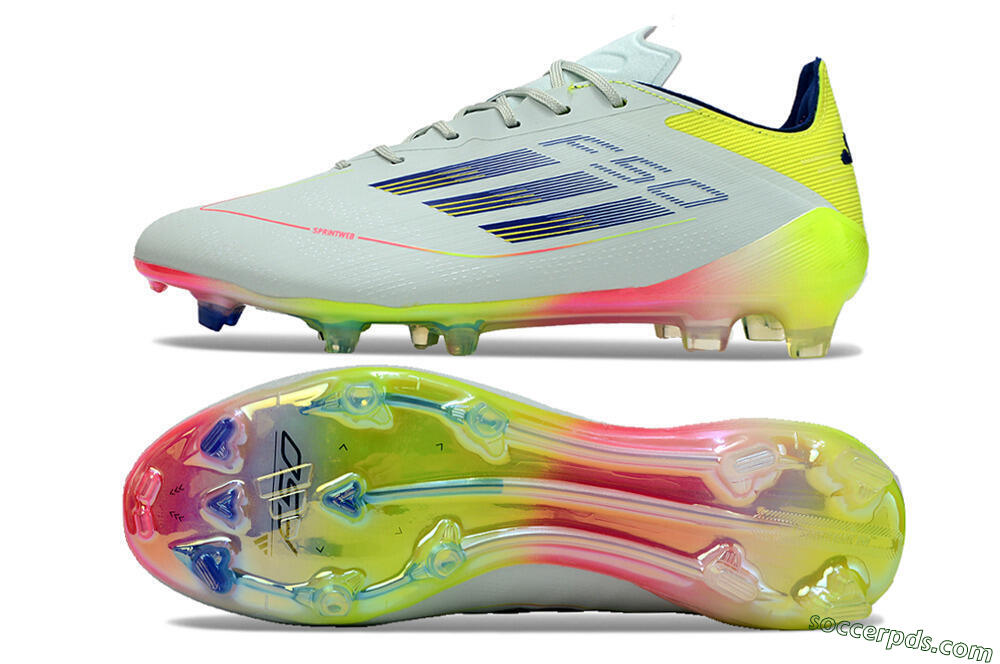 Adidas F50 Elite FG Low-Tops Football Boots - Blue/Pink/Yellow 0