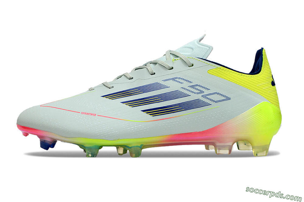Adidas F50 Elite FG Low-Tops Football Boots - Blue/Pink/Yellow 2