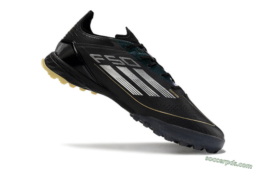 Adidas F50 Elite TF Low-Tops Football Shoes - Black/Yellow/White 4