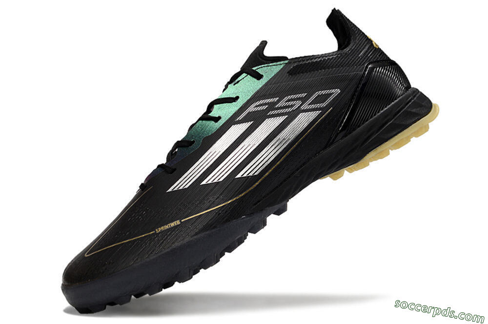 Adidas F50 Elite TF Low-Tops Football Shoes - Black/Yellow/White 5