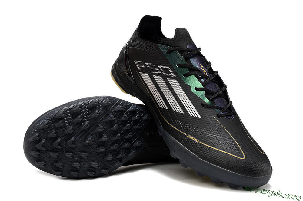 Adidas F50 Elite TF Low-Tops Football Shoes - Black/Yellow/White 3