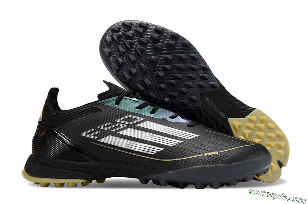 Adidas F50 Elite TF Low-Tops Football Shoes - Black/Yellow/White 1
