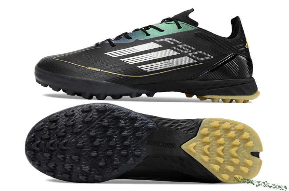 Adidas F50 Elite TF Low-Tops Football Shoes - Black/Yellow/White 0