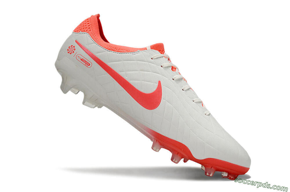 Nike Tiempo Legend 10 Elite FG Low-Tops Football Boots - White/Red 4