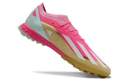 Adidas X 23 Crazyfast.1 TF Low-Tops Football Shoes - Pink/White/Gold