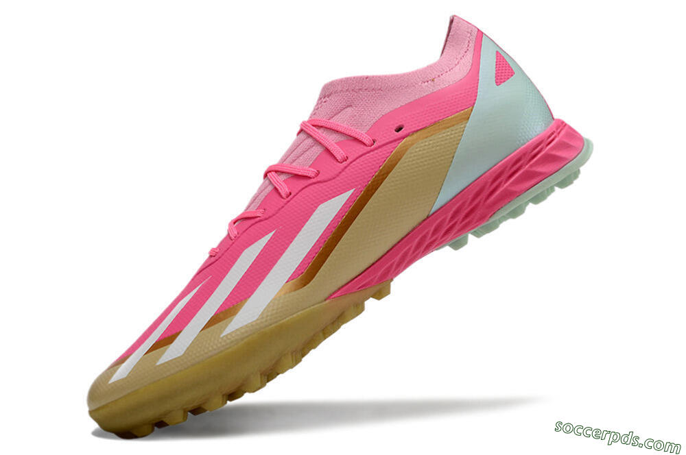 Adidas X 23 Crazyfast.1 TF Low-Tops Football Shoes - Pink/White/Gold 5
