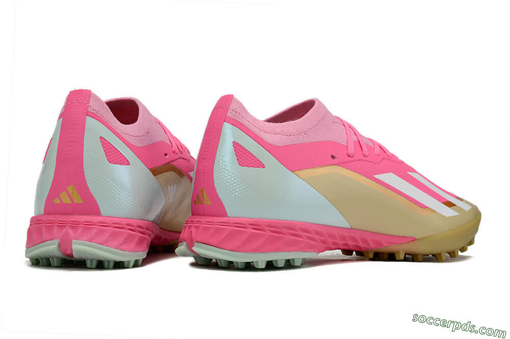 Adidas X 23 Crazyfast.1 TF Low-Tops Football Shoes - Pink/White/Gold 6