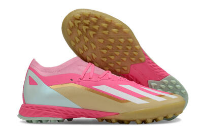 Adidas X 23 Crazyfast.1 TF Low-Tops Football Shoes - Pink/White/Gold