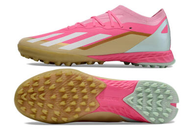 Adidas X 23 Crazyfast.1 TF Low-Tops Football Shoes - Pink/White/Gold
