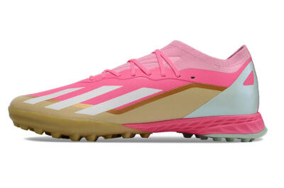 Adidas X 23 Crazyfast.1 TF Low-Tops Football Shoes - Pink/White/Gold