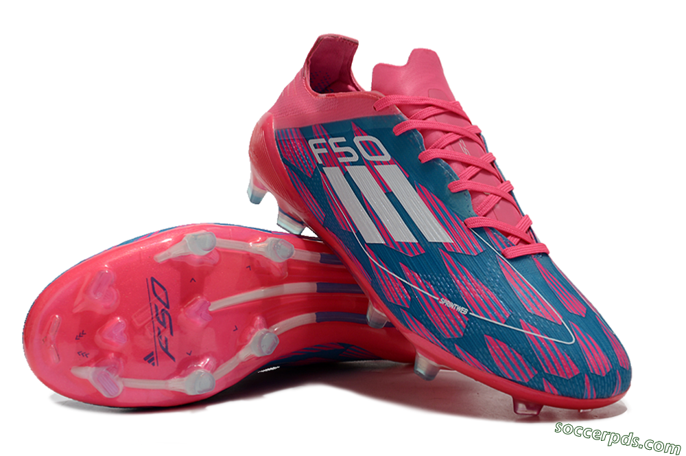 Adidas F50 Elite FG Low-Tops Football Boots - Pink/Blue/White 3