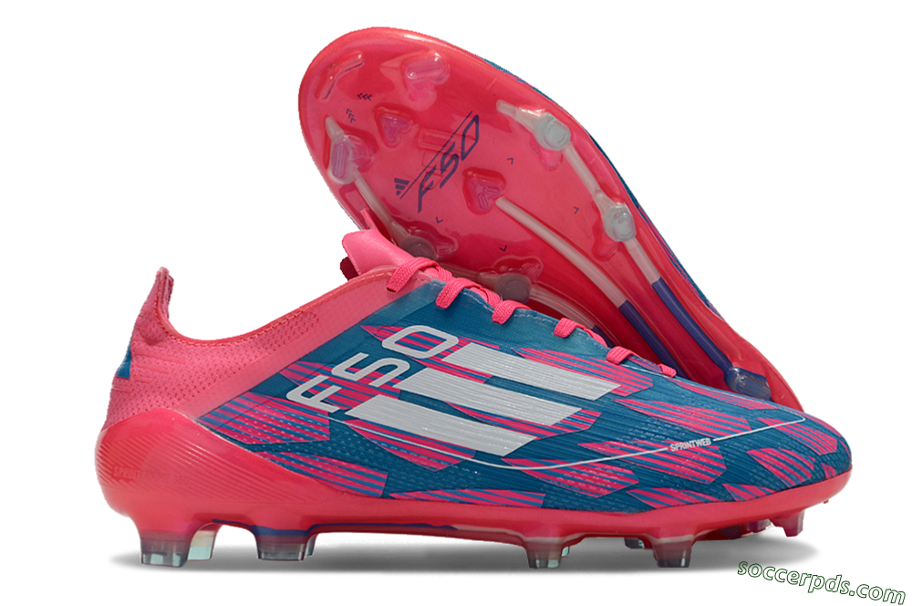 Adidas F50 Elite FG Low-Tops Football Boots - Pink/Blue/White 1