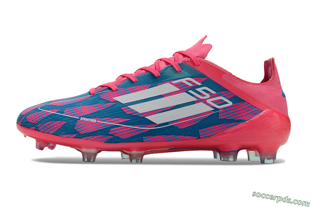 Adidas F50 Elite FG Low-Tops Football Boots - Pink/Blue/White 2