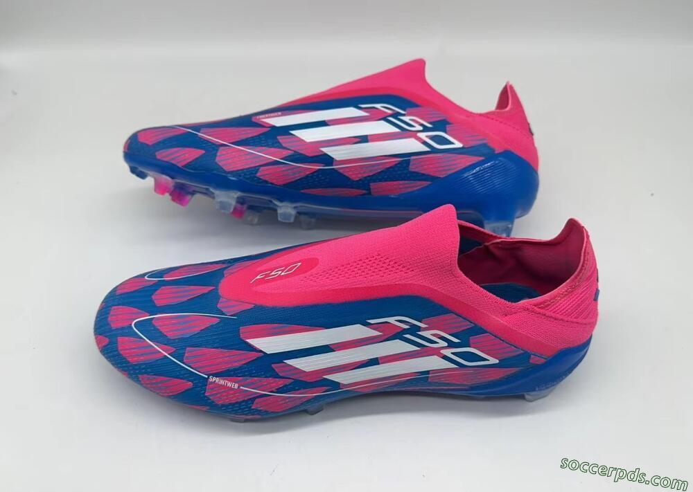 Adidas F50 Elite Laceless FG Low-Tops Football Boots - Blue/Pink/White