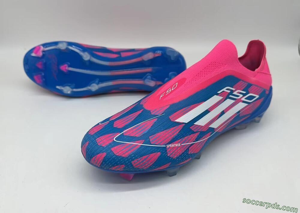 Adidas F50 Elite Laceless FG Low-Tops Football Boots - Blue/Pink/White