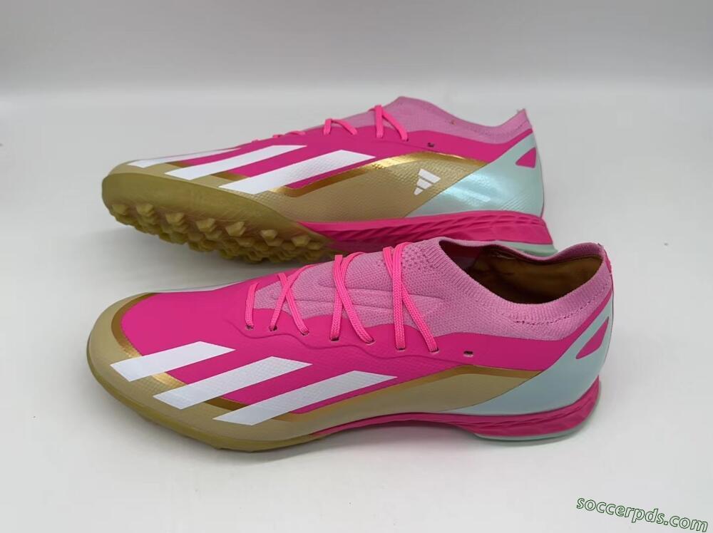 Adidas X 23 Crazyfast.1 TF Low-Tops Football Shoes - Pink/White/Gold