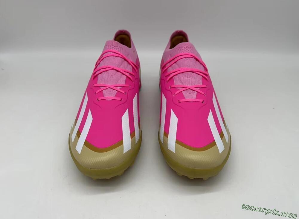 Adidas X 23 Crazyfast.1 TF Low-Tops Football Shoes - Pink/White/Gold