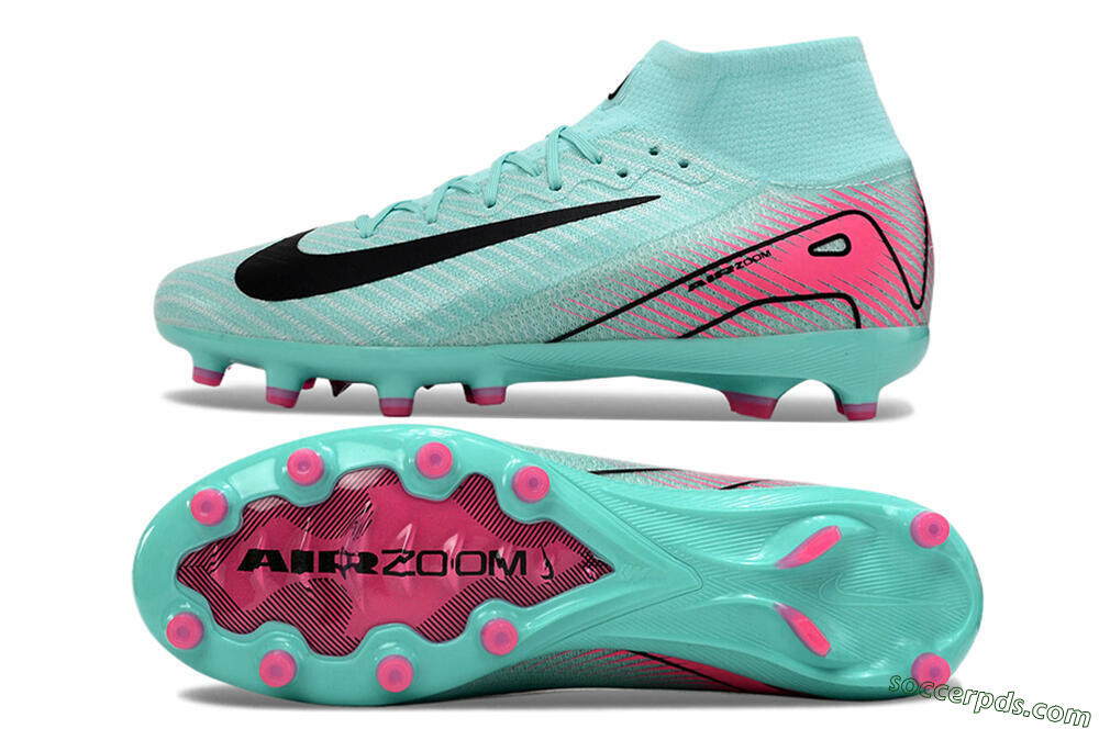 Nike Air Zoom Mercurial Superfly 10 Elite AG High-Tops Football Boots - Green/Pink/Black 0