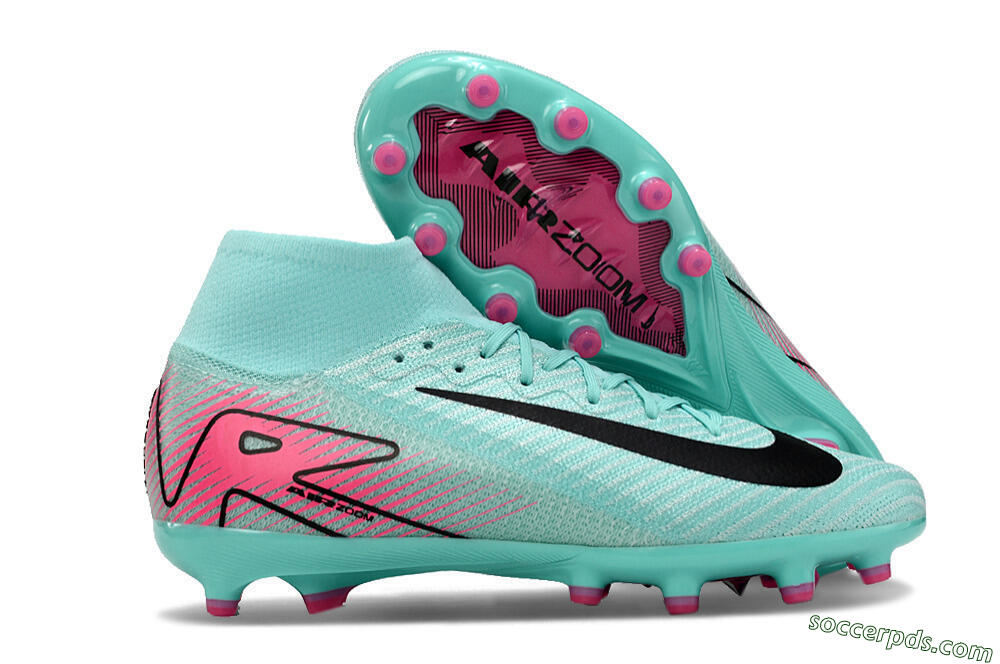 Nike Air Zoom Mercurial Superfly 10 Elite AG High-Tops Football Boots - Green/Pink/Black 1