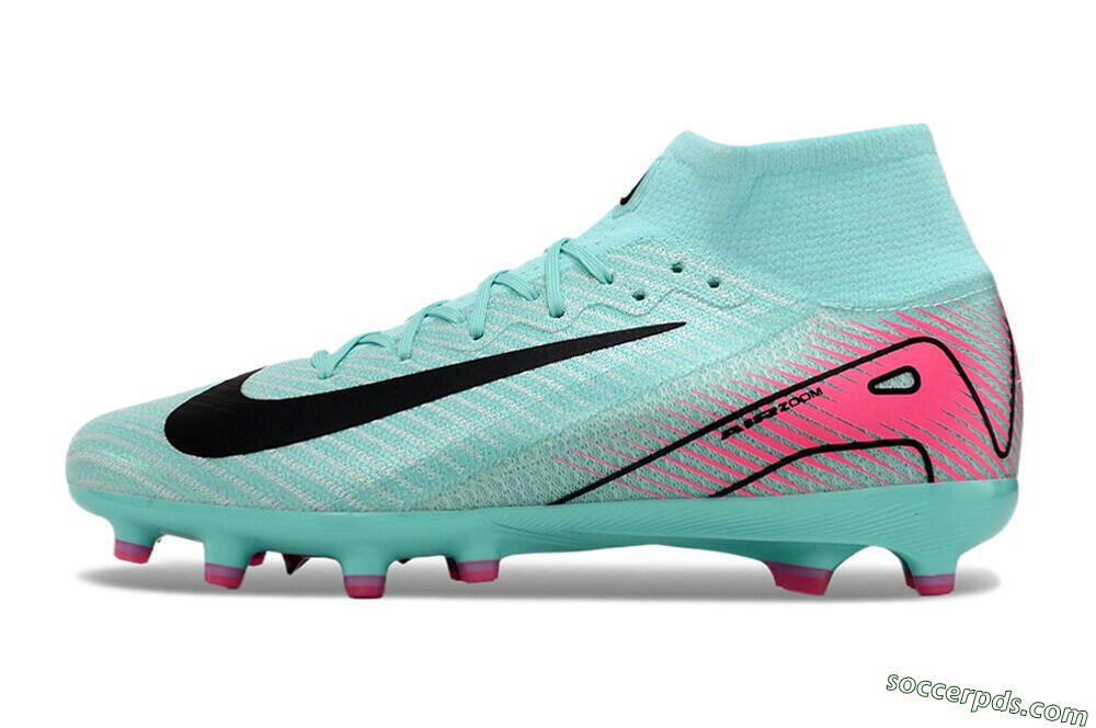 Nike Air Zoom Mercurial Superfly 10 Elite AG High-Tops Football Boots - Green/Pink/Black 2