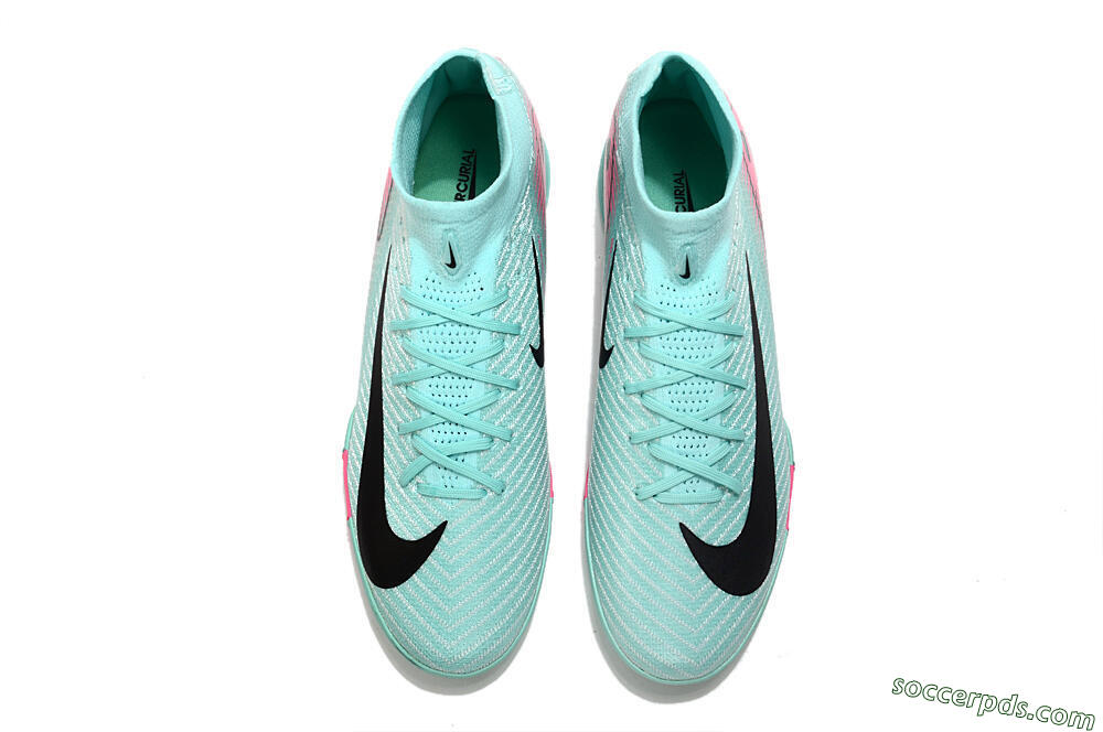 Nike Air Zoom Mercurial Superfly 10 Elite TF High-Tops Football Shoes - Green/Pink/Black 5
