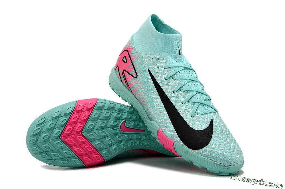 Nike Air Zoom Mercurial Superfly 10 Elite TF High-Tops Football Shoes - Green/Pink/Black 3