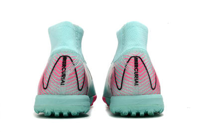 Nike Air Zoom Mercurial Superfly 10 Elite TF High-Tops Football Shoes - Green/Pink/Black