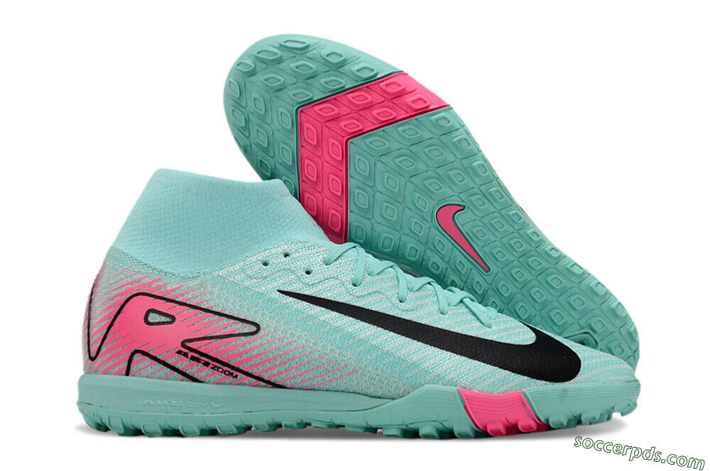 Nike Air Zoom Mercurial Superfly 10 Elite TF High-Tops Football Shoes - Green/Pink/Black 1