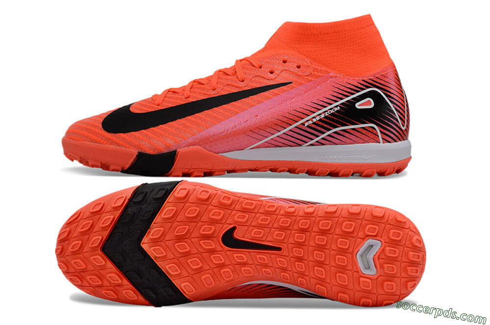 Nike Air Zoom Mercurial Superfly 10 Elite TF High-Tops Football Shoes - Red/Black/White 0