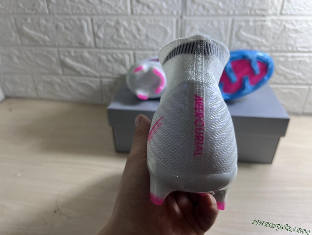 Nike Air Zoom Mercurial Superfly 9 Elite FG High-Tops Football Boots - White/Blue/Pink