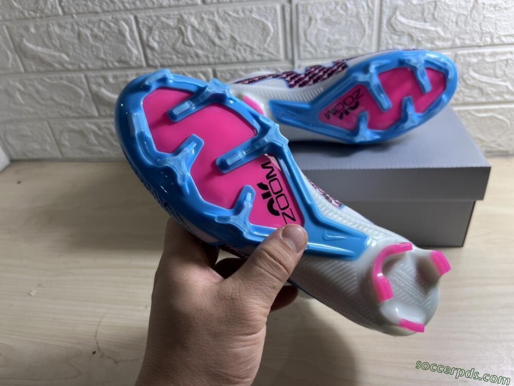Nike Air Zoom Mercurial Superfly 9 Elite FG High-Tops Football Boots - White/Blue/Pink