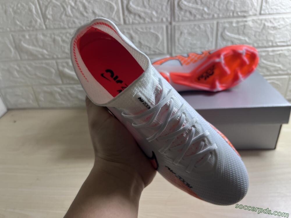 Nike Air Zoom Mercurial Superfly 9 Elite FG High-Tops Football Boots - White/Orange/Black