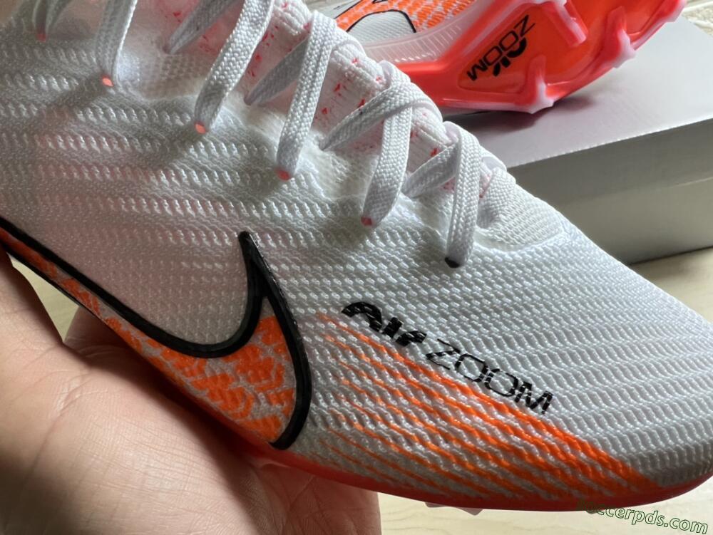Nike Air Zoom Mercurial Superfly 9 Elite FG High-Tops Football Boots - White/Orange/Black