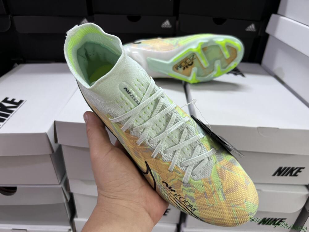 Nike Air Zoom Mercurial Superfly 9 Elite FG High-Tops Football Boots - Blue/Green