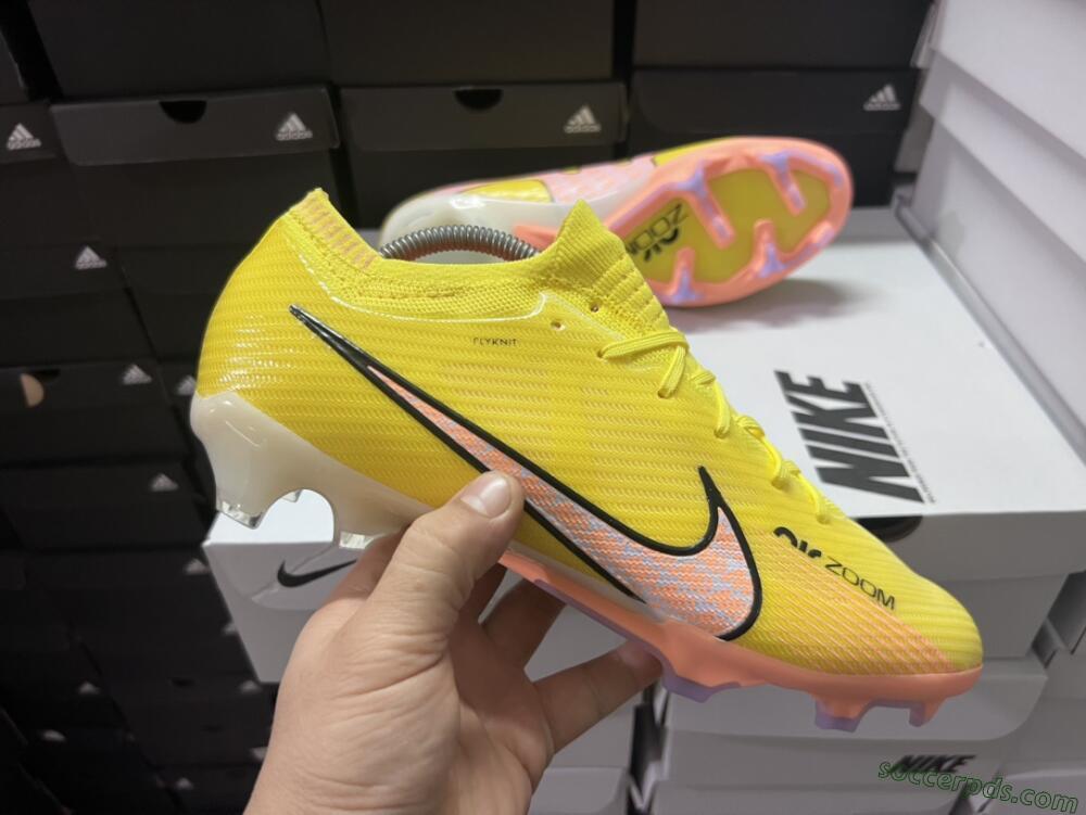 Nike Air Zoom Mercurial Vapor 15 Elite FG Low-Tops Football Boots - Yellow/Pink