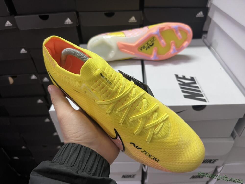 Nike Air Zoom Mercurial Vapor 15 Elite FG Low-Tops Football Boots - Yellow/Pink