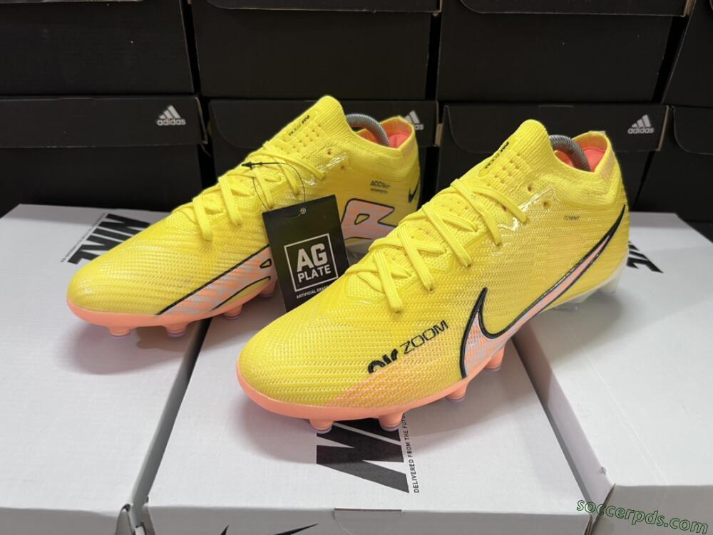 Nike Air Zoom Mercurial Vapor 15 Elite AG Low-Tops Football Boots - Yellow/Pink