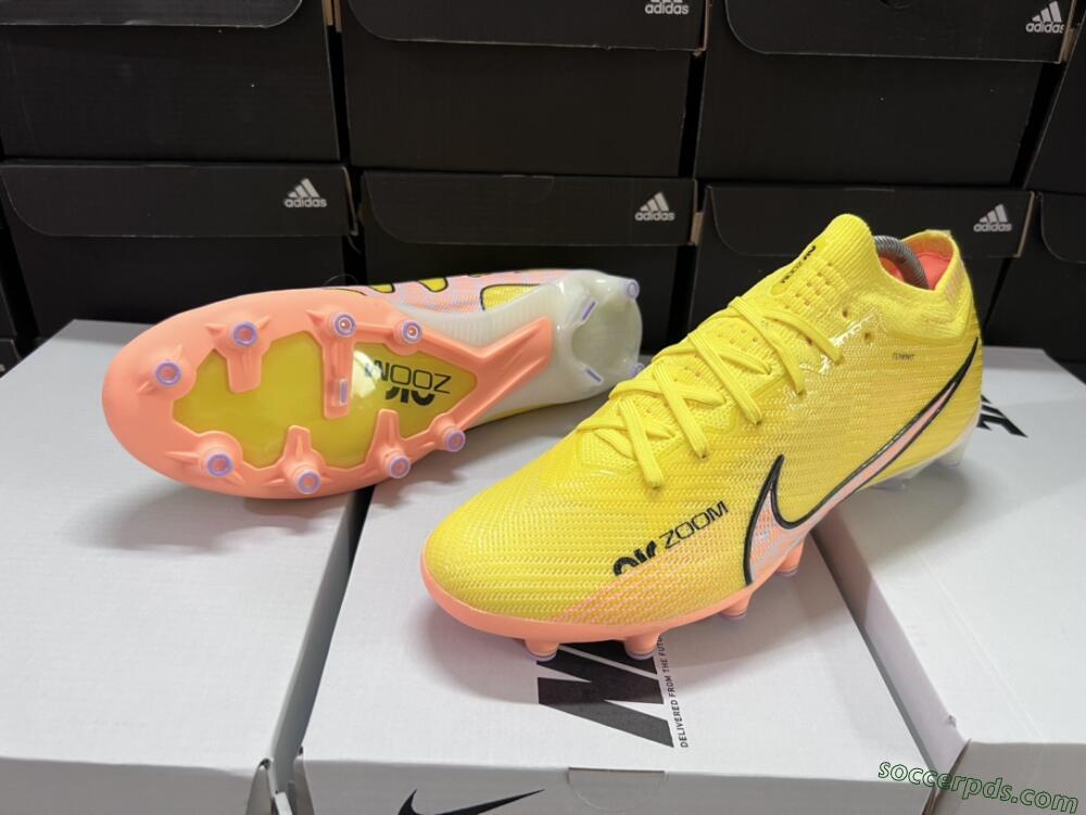 Nike Air Zoom Mercurial Vapor 15 Elite AG Low-Tops Football Boots - Yellow/Pink