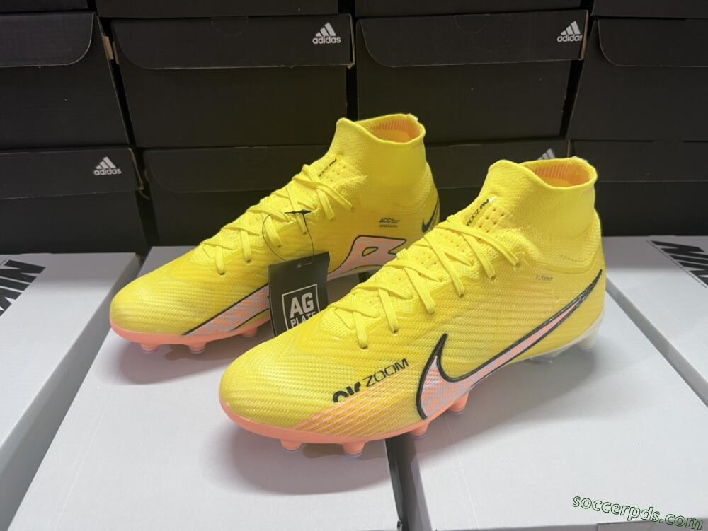 Nike Air Zoom Mercurial Superfly 9 Elite FG High-Tops Football Boots - Yellow/Pink