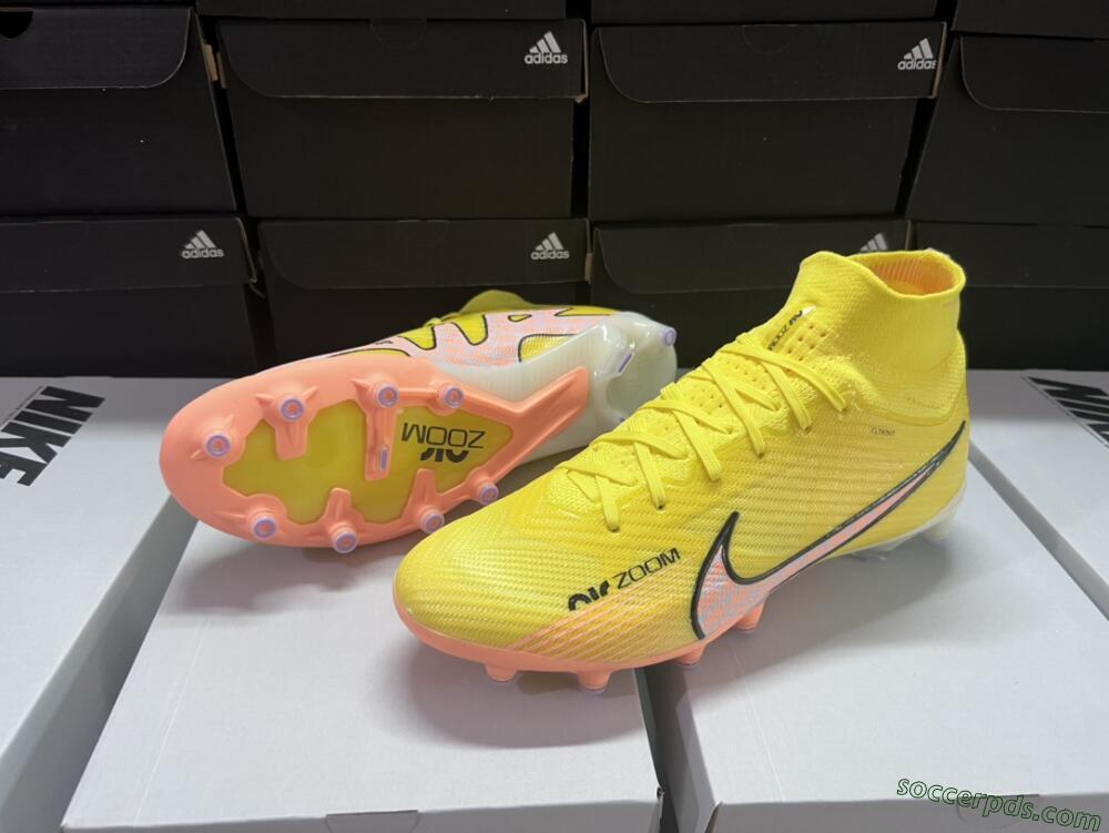 Nike Air Zoom Mercurial Superfly 9 Elite FG High-Tops Football Boots - Yellow/Pink