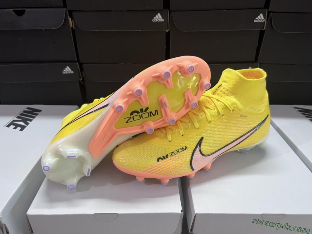 Nike Air Zoom Mercurial Superfly 9 Elite FG High-Tops Football Boots - Yellow/Pink