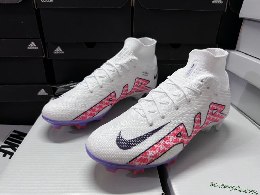 Nike Air Zoom Mercurial Superfly 9 Elite FG High-Tops Football Boots - White/Red